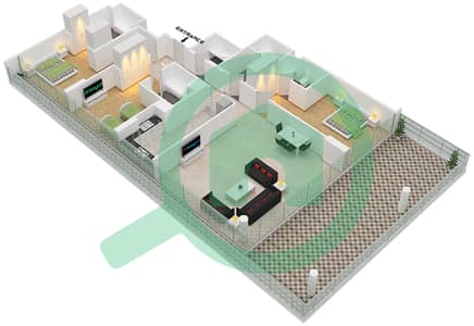 Гольф Променад 3Б - Апартамент 3 Cпальни планировка Единица измерения 2 FLOOR 7 Гольф Променад 3Б - Апартамент 3 Cпальни планировка Единица измерения 2 FLOOR 7