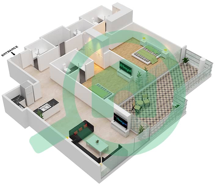 Golf Promenade 3B - 2 Bedroom Apartment Unit 4 FLOOR 7 Floor plan Unit 4 Floor 7 interactive3D