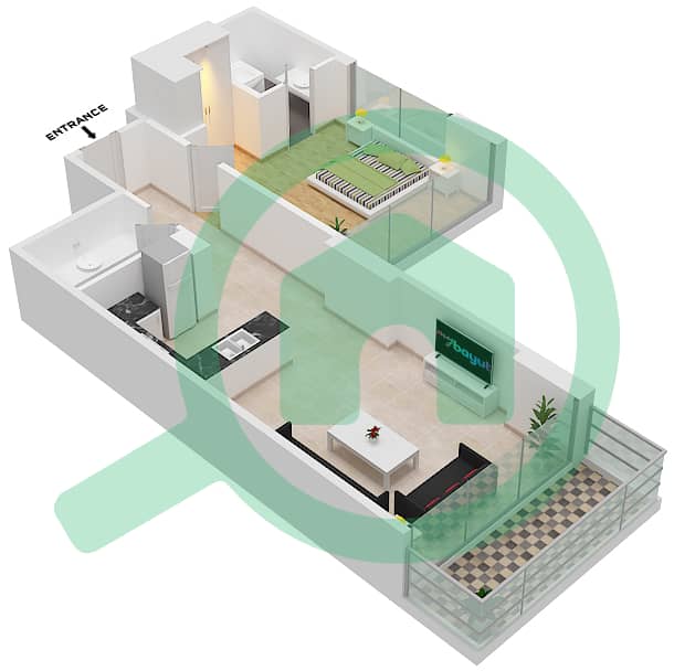 Golf Promenade 3B - 1 Bedroom Apartment Unit 7 FLOOR 7,8 Floor plan Unit 7 Floor 7,8 interactive3D