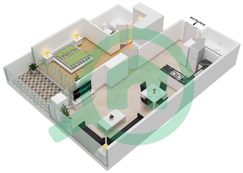 Golf Promenade 3B - 1 Bedroom Apartment Unit 8 FLOOR 7 Floor plan Unit 8 Floor 7 interactive3D