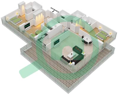 Гольф Променад 3Б - Апартамент 3 Cпальни планировка Единица измерения 2 FLOOR 8 Гольф Променад 3Б - Апартамент 3 Cпальни планировка Единица измерения 2 FLOOR 8