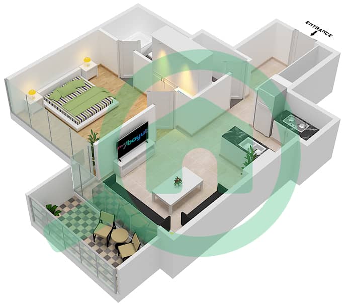 Golf Promenade 3B - 1 Bedroom Apartment Unit 10 FLOOR 8 Floor plan Unit 10 Floor 8 interactive3D
