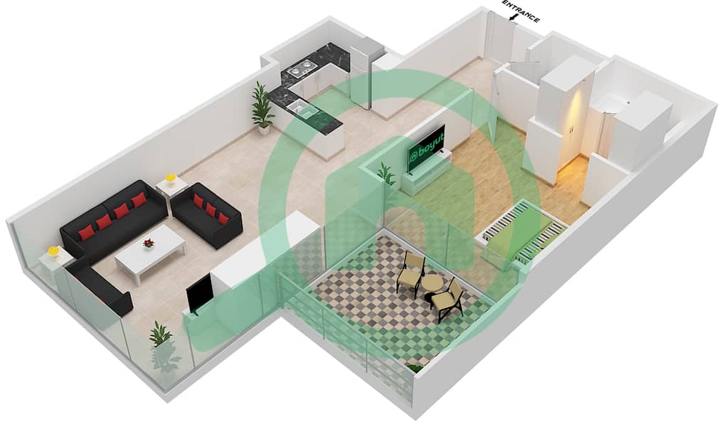 Golf Promenade 3B - 1 Bedroom Apartment Unit 3 FLOOR 9 Floor plan Unit 3 Floor 9 interactive3D