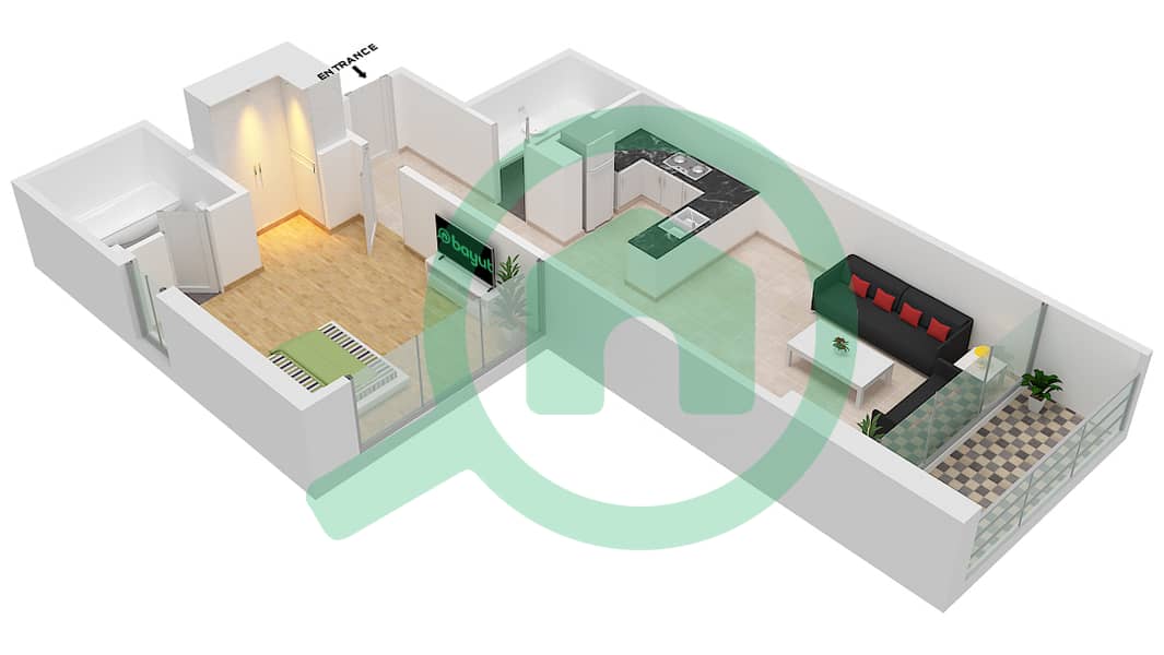 Golf Promenade 3B - 1 Bedroom Apartment Unit 5 FLOOR 9 Floor plan Unit 5 Floor 9 interactive3D
