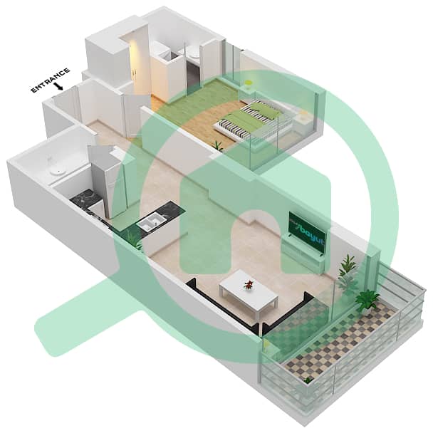 Golf Promenade 3B - 1 Bedroom Apartment Unit 6 FLOOR 9 Floor plan Unit 6 Floor 9 interactive3D