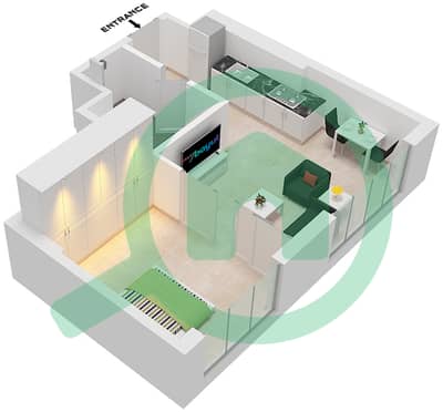 Avant Garde Residences by Skyline - Studio Apartment Type/unit B / UNIT 8-9 FLOOR 2--18 Floor plan