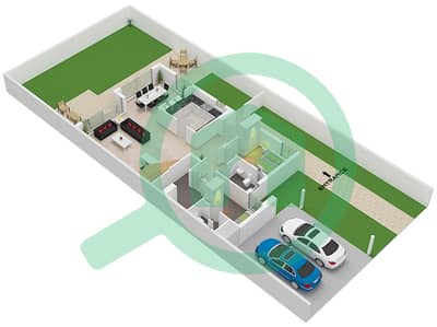 Murooj Al Furjan West - 4 Bedroom Townhouse Type/unit A / UNIT CORNER Floor plan