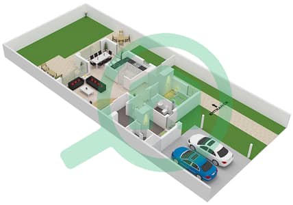 Murooj Al Furjan West - 4 Bedroom Townhouse Type/unit B / UNIT CORNER Floor plan