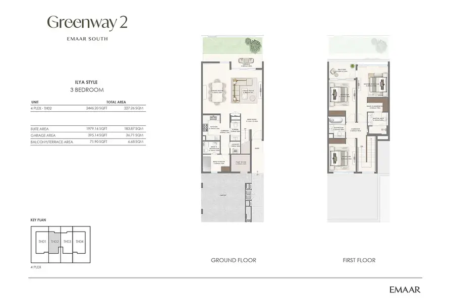 3 BR floor plan