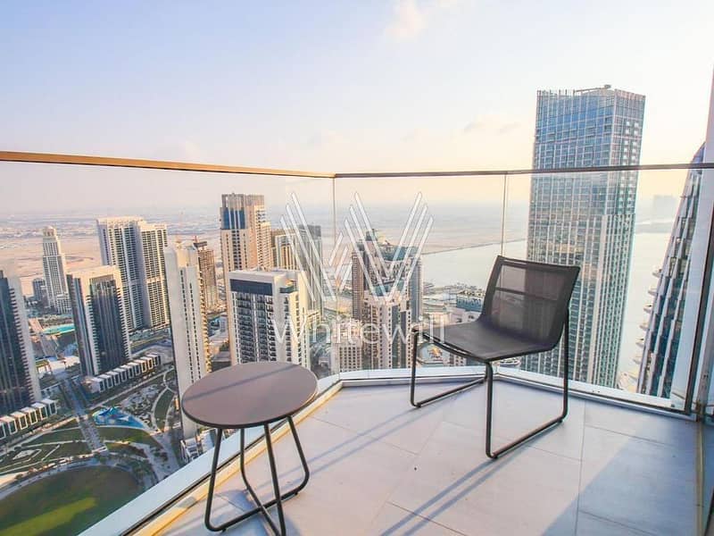 Above 50th Floor | Creek and Sea View | Furnished