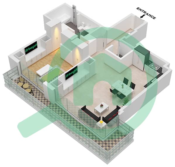 Type E1 Unit 02 Floor 24-34 , Type E2 Unit 02 Floor 35-45