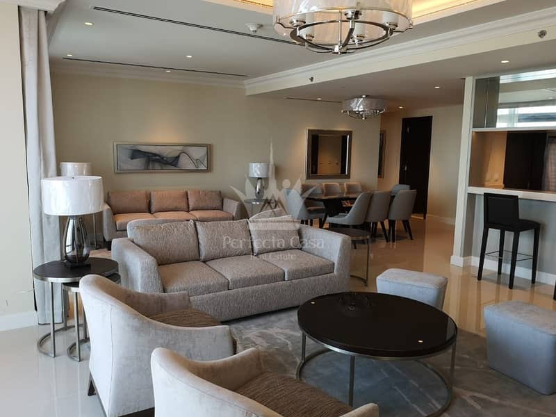 Fully Furnished 3 BR w Maids | All Inclusive | Full Burj Khalifa  Fountain View