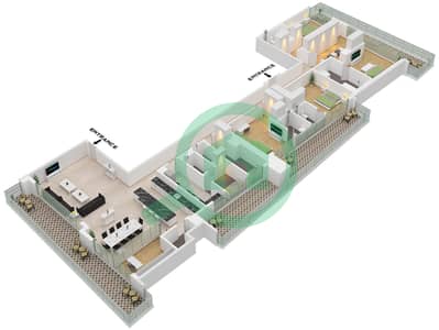 金融中心路瑞吉公寓 - 4 卧室公寓类型／单位B1,B2 / UNIT 02戶型图