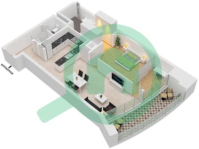 Palm Beach Tower 3 - 1 Bedroom Apartment Unit 1 FLOOR 16-35 Floor plan