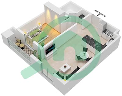 阿尔塔姆20号楼 - 1 卧室公寓单位6 FLOOR 2戶型图