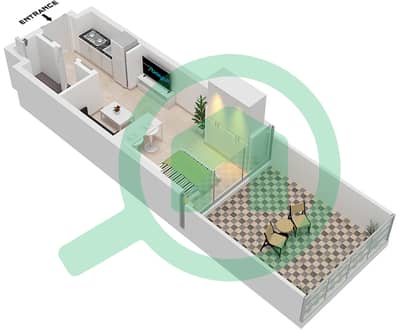 阿齐兹里维埃拉34号楼 - 单身公寓类型1A FLOOR 1戶型图