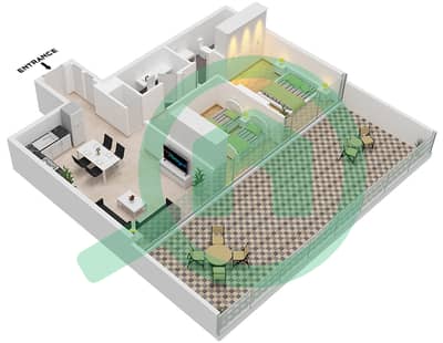 阿齐兹里维埃拉34号楼 - 2 卧室公寓类型1A FLOOR 1戶型图
