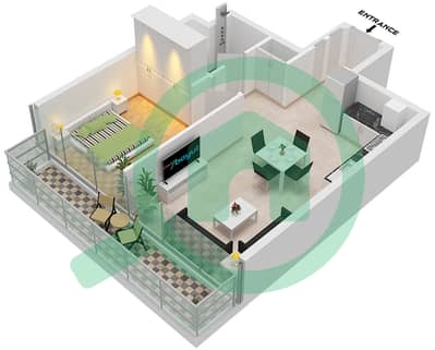 阿齐兹里维埃拉34号楼 - 1 卧室公寓类型3B FLOOR 2-7戶型图