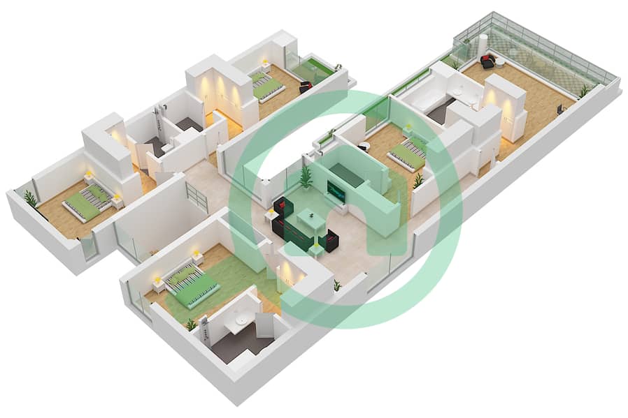 Expo Valley - 5 Bedroom Villa Type 1B Floor plan Type 1B	Floor First interactive3D
