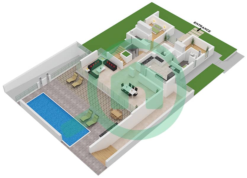 Expo Valley - 5 Bedroom Villa Type 2B Floor plan Type 2B Floor Ground interactive3D