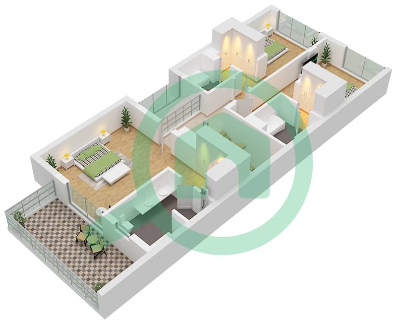 Expo Valley - 4 Bedroom Villa Type RHM  DUET VILLA Floor plan interactive3D