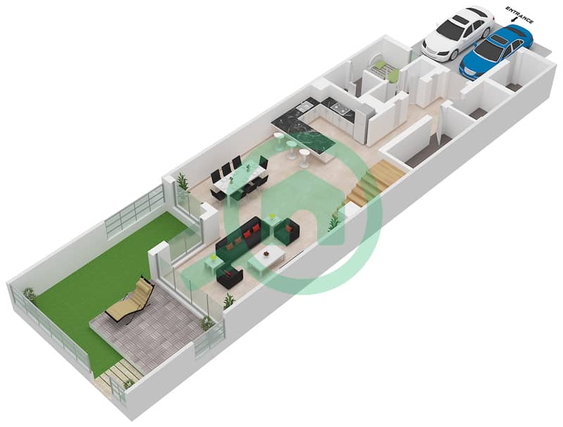 Expo Valley - 3 Bedroom Villa Type 1 Floor plan Type 1 Floor Lower Ground interactive3D