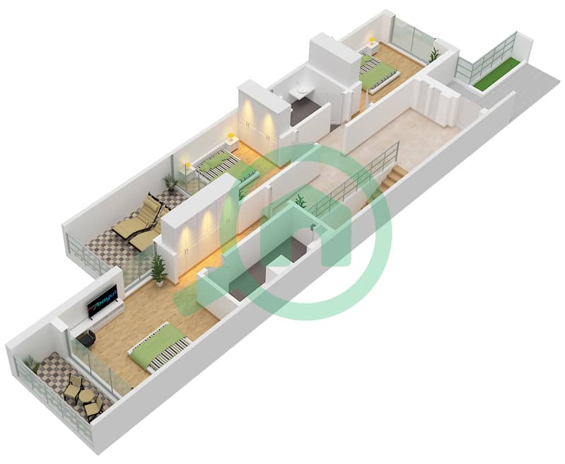 Expo Valley - 3 Bedroom Villa Type 1 Floor plan Type 1 Floor Ground interactive3D