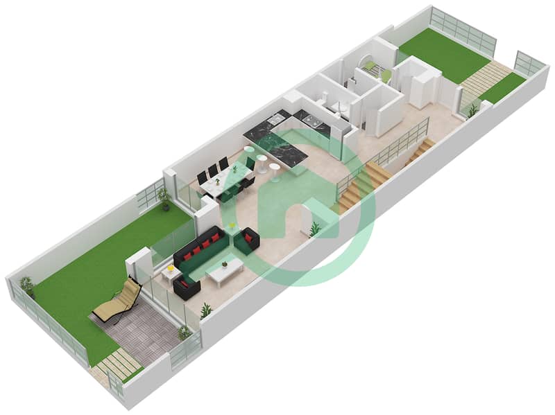 Expo Valley - 3 Bedroom Villa Type 2 Floor plan Type 2 Floor Ground interactive3D