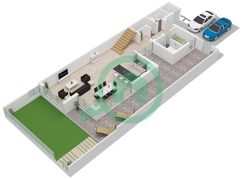 Expo Valley - 4 Bedroom Villa Type 1 Floor plan Type 1 Floor Lower Ground interactive3D