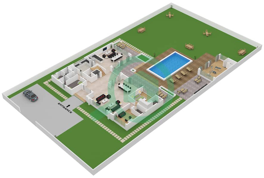 The Farmhouses - 6 Bedroom Villa Type B Floor plan Type B Floor Ground interactive3D