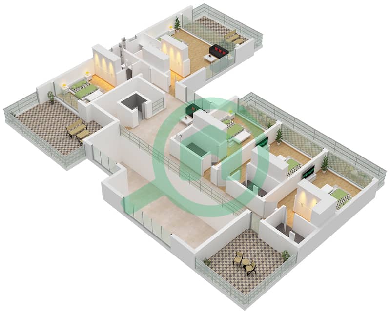 The Farmhouses - 6 Bedroom Villa Type B Floor plan Type B Floor First interactive3D