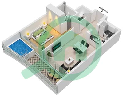 Samana Barari Views - 1 Bedroom Apartment Unit 2 FLOOR 10 Floor plan Samana Barari Views - 1 Bedroom Apartment Unit 2 FLOOR 10 Floor plan