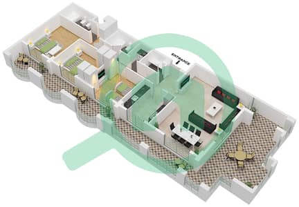 Royal Breeze 5 - 3 Bedroom Apartment Type 1 Floor plan