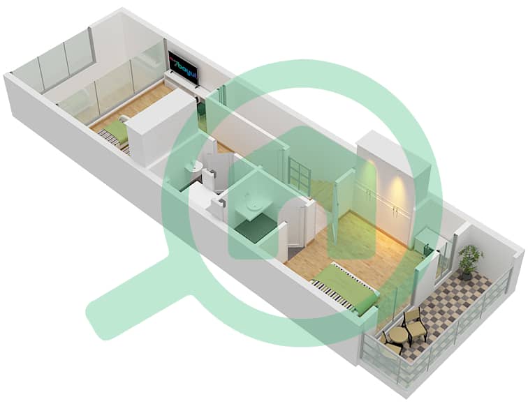 Verdana 2 - 2 Bedroom Townhouse Type A Floor plan Type A Floor First interactive3D