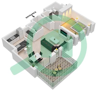 Bluewaters Residences 6 - 1 Bedroom Apartment Type/unit 2-1 / UNIT 5 FLOOR 1 Floor plan