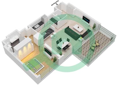 Bluewaters Residences 6 - 1 Bedroom Apartment Type/unit 1-1 / UNIT 5 FLOOR 3-11 Floor plan