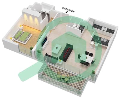 Bluewaters Residences 6 - 1 Bedroom Apartment Type/unit 2-2 / UNIT 3 FLOOR 3-8 Floor plan
