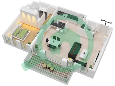 Bluewaters Residences 6 - 1 Bedroom Apartment Type/unit 1-4  /UNIT 10 FLOOR 1 Floor plan