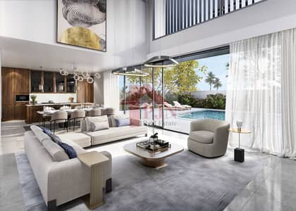 萨迪亚特岛， 阿布扎比 5 卧室别墅待售 - 2 Z1-V6_LIVING KITCHEN DINING. jpg