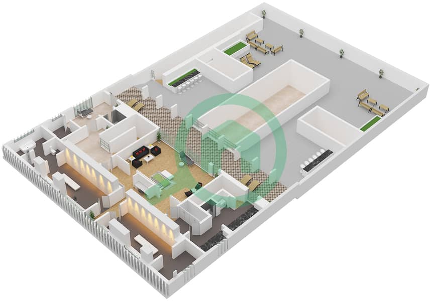 The Ritz-Carlton Residences - 8 Bedroom Villa Type/unit EARTH MANSION/UNITS 1,4,7 Floor plan Type Earth Mansion Units 1,4,7,10 Floor Second interactive3D