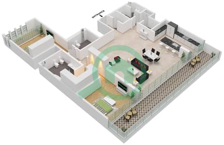 The Ritz-Carlton Residences - 2 Bedroom Apartment Type/unit THE RESIDENCES / UNIT 1 Floor plan