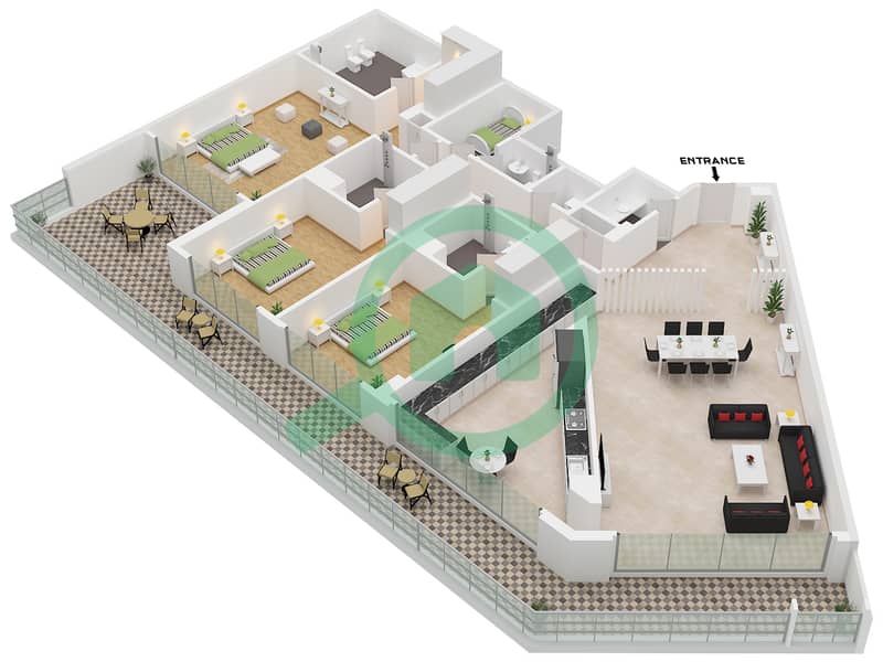 The Ritz-Carlton Residences - 3 Bedroom Apartment Type/unit THE RESIDENCES / UNIT 1 Floor plan Type The Residences Unit 1 Floor 1-4 interactive3D