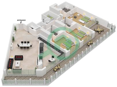 The Ritz-Carlton Residences - 3 Bedroom Apartment Type/unit THE RESIDENCES / UNIT 2 Floor plan