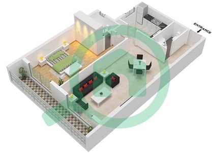Alwan Residence 1 - 1 Bedroom Apartment Type/unit 3 / UNIT 4 FLOOR 10 Floor plan