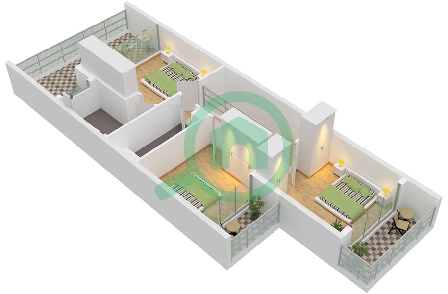 Type P4-M / Unit 2C515F Floor First Park Residences 4 - 4 Bedroom Villa Type/unit P4-M / UNIT 2C515F Floor plan Type P4-M / Unit 2C515F Floor First interactive3D