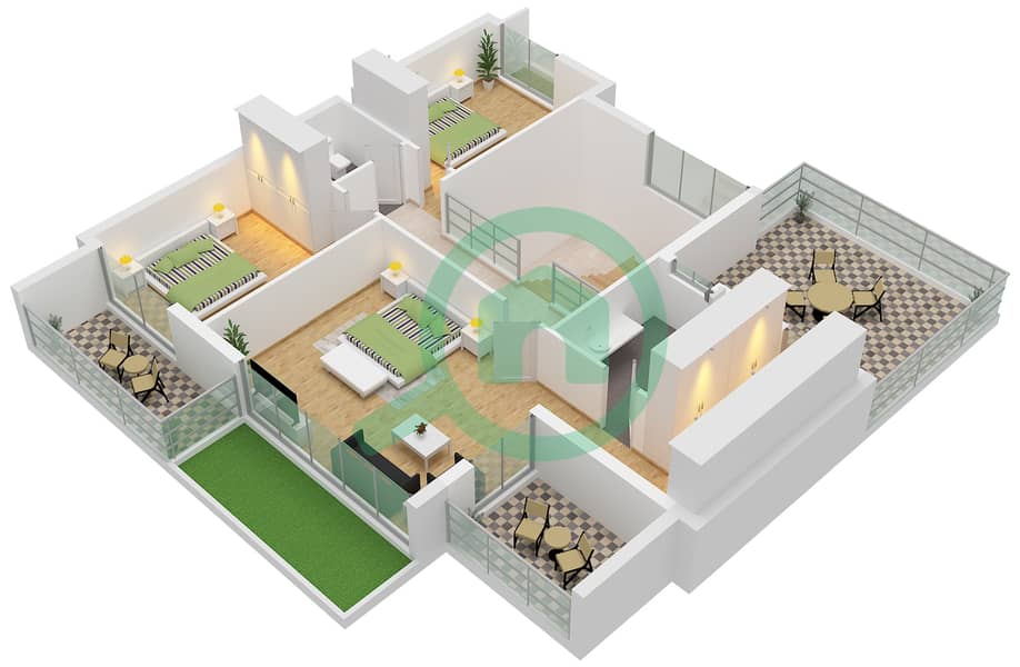 Ohana by The Sea - 4 Bedroom Villa Type A Floor plan Type A Floor First interactive3D