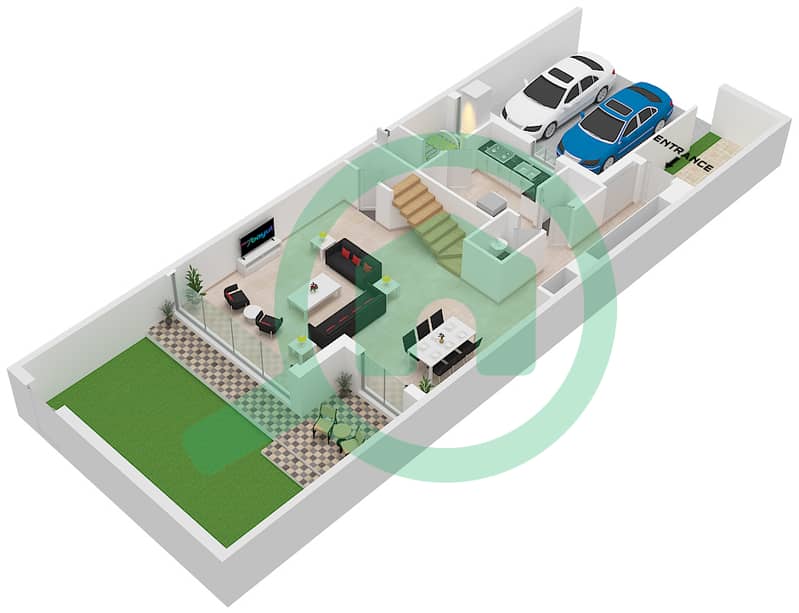 Arim - 3 Bedroom Townhouse Type/unit 3BTB1 / UNIT 1 Floor plan Type 3BTB1 Unit 1, Ground Floor Block Arim 1 interactive3D