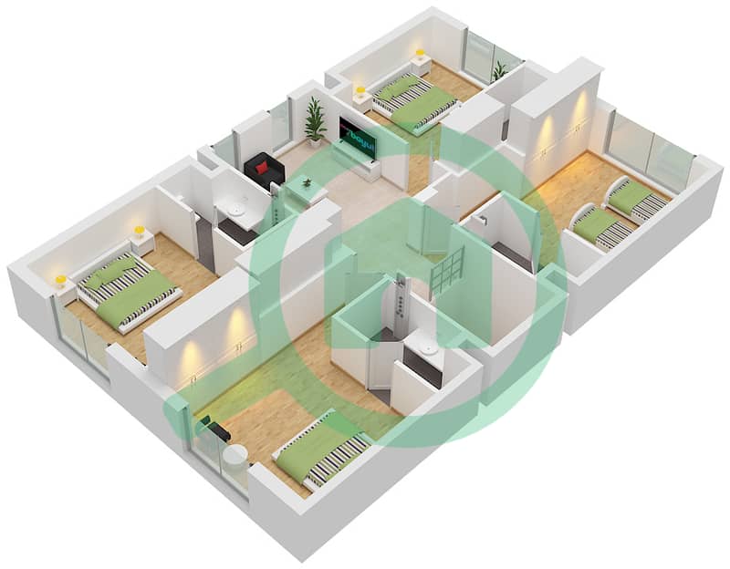 Arim - 4 Bedroom Villa Type/unit 4BV1 / UNIT 25 Floor plan Type 4BV1 Unit 25, First Floor Block Arim 3 interactive3D