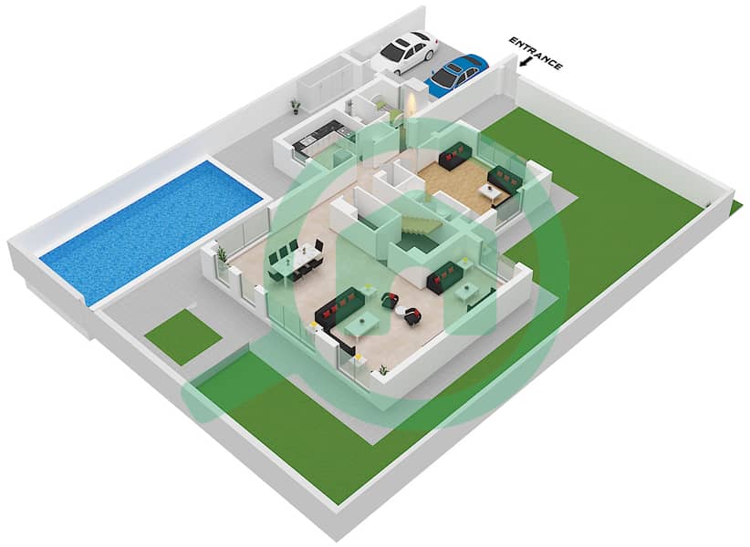 Arim - 4 Bedroom Villa Type/unit 4BLV1-GF / UNIT 1 Floor plan Type 4BLV1-GF Unit 1, Ground Floor Block Arim 1 interactive3D