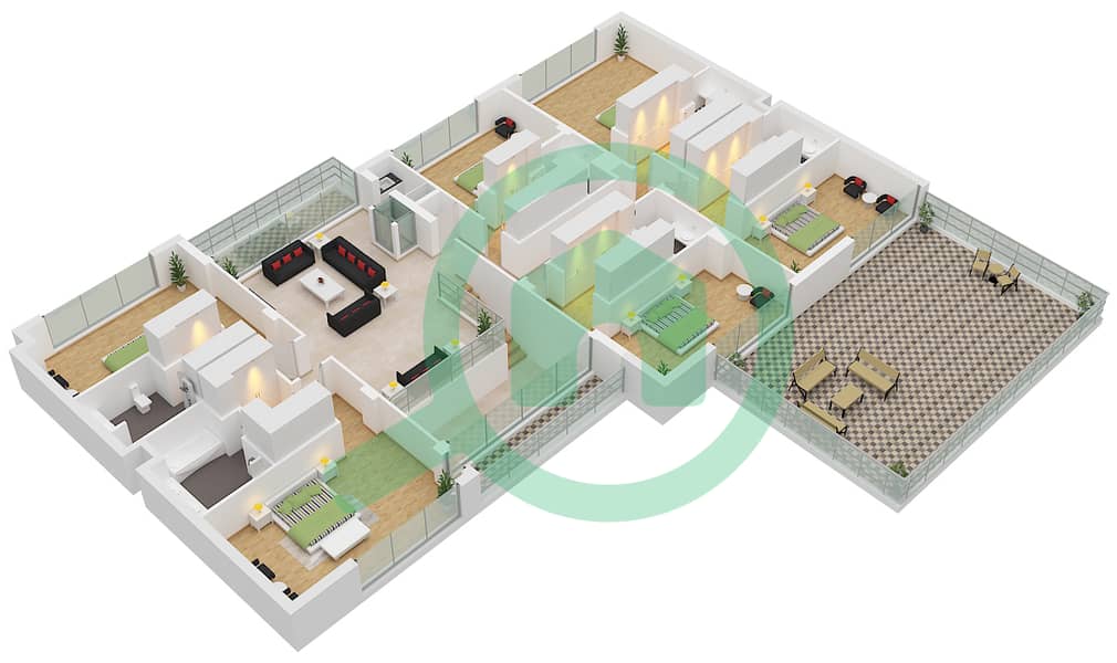 Arim - 7 Bedroom Villa Type/unit 7BMV1-GF / UNIT 4 Floor plan Type 7BMV1-RF Unit 4, First Floor Block Arim 1 interactive3D